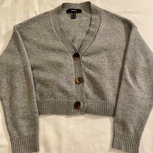 Cropped Grey Cardigan